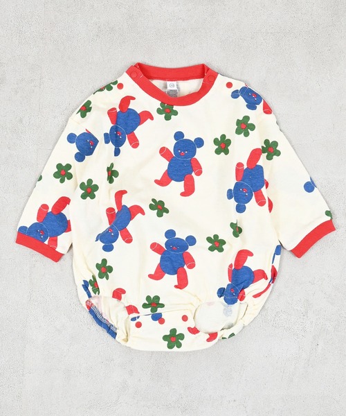 MARKEY'S（マーキーズ）の「26年春夏新作/ソウガラナガソデボディシャツ（ロンパース・キッズ・ベージュ系その他/ホワイト系その他/マルチ/ピンク系その他・70/80）」の2枚目の写真