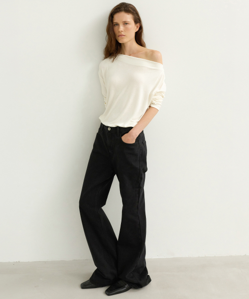 LEVAR（レバー）の「Relaxed Boots Cut Denim - Black（デニムパンツ・レディース・その他・M-Long/S-Long/S-Short/M-Short/XS-Short/XS-Long）」の6枚目の写真