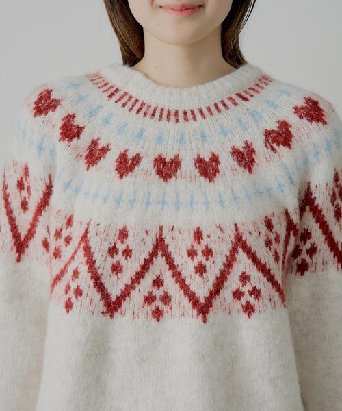 セール】ハート柄ノルディックニット（ニット/セーター）｜Chico（チコ