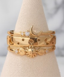 NOLITA LABORATORY（ノリータラボラトリー）の「【 NOLITA / ノリータ 】〈3点セット〉月・星・太陽モチーフ ゴールドリング / 13号 / 合金 × ジルコニア / 重ね付け・華奢リング（リング）」