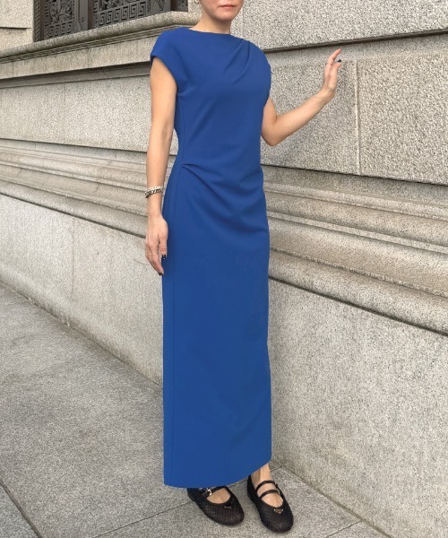 JENNE(ジェンヌ)の「ドレープカットストレッチワンピース(ワンピース・レディース・ブルー/ブラック/ネイビー・SMALL/MEDIUM/LARGE/X-LARGE)」の18枚目の写真
