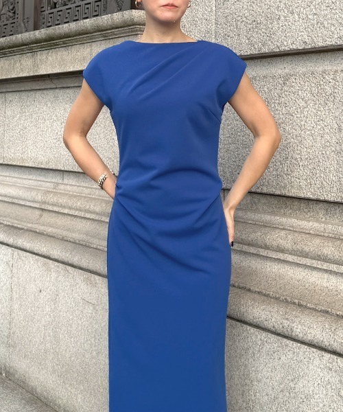 JENNE(ジェンヌ)の「ドレープカットストレッチワンピース(ワンピース・レディース・ブルー/ブラック/ネイビー・SMALL/MEDIUM/LARGE/X-LARGE)」の21枚目の写真