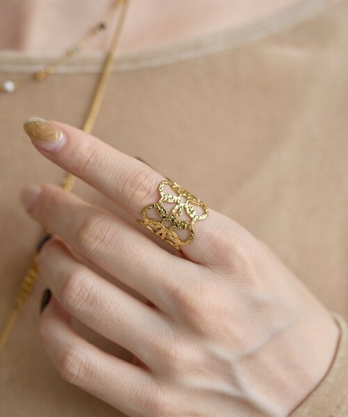 ear PAPILLONNER（イアパピヨネ）の「《金属アレルギー対応/ステンレス》バブルリング（リング・レディース・シルバー/ゴールド・14）」の11枚目の写真