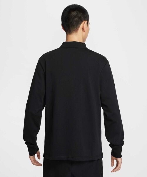 NIKE（ナイキ）の「ナイキ スポーツウェア クラブ メンズ ロングスリーブ ポロ / Nike Sportswear Club Men's Long-Sleeve Polo IF0771-010 Black（ポロシャツ・メンズ・ブラック・XL/2XL/L/M/S）」の2枚目の写真
