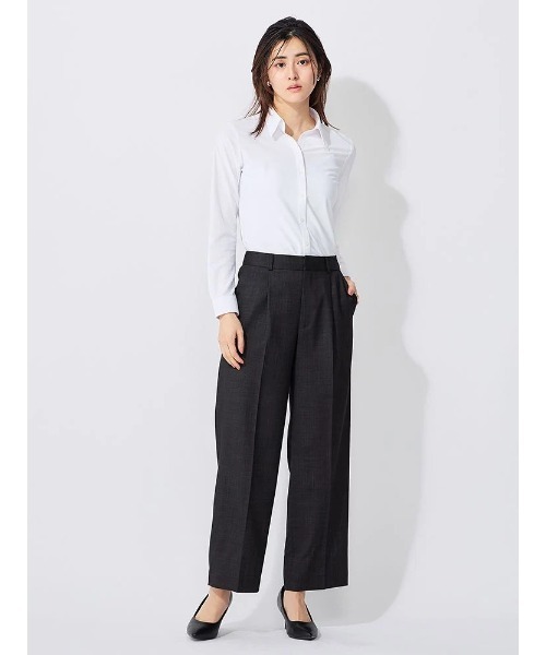 Perfect Suit FActory（パーフェクトスーツファクトリー）の「【完全ノンアイロン】アイシャツブラウス　無地　スキッパー　ホワイト（ビジネスシャツ・レディース・ホワイト・15号/13号/11号/9号/7号/5号）」の8枚目の写真