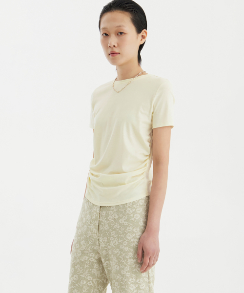 YOUTH（ユース）の「Shirring H/S T-Shirt - Lemon（Tシャツ/カットソー・レディース・その他・S/M）」の2枚目の写真