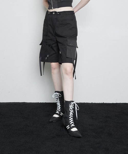 L3 RIBBON POCKET SHORT(BLACK)