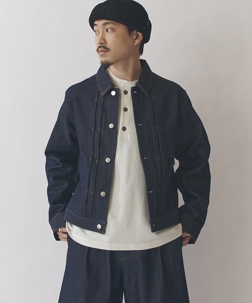 Lui's（ルイス）の「13.5ozリジットデニムブルゾン（デニムジャケット・メンズ・インディゴブルー/ブラック・M/S）」の12枚目の写真