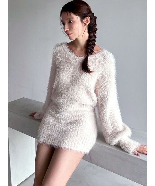 RESEXXY（リゼクシー）の「【追加生産分】シャギーニットワンピース（ワンピース・レディース・ホワイト/ピンク/その他1/ブラック・FREE）」の13枚目の写真