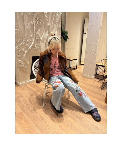 Desigual（デシグアル）の「ミッキーマウス ハート プリント デニムパンツ ディズニー（デニムパンツ・レディース・ブルー・38/40/44/36/42/34）」の6枚目の写真
