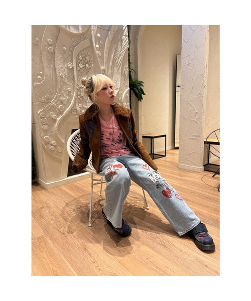 Desigual（デシグアル）の「ミッキーマウス ハート プリント デニムパンツ ディズニー（デニムパンツ・レディース・ブルー・38/40/44/36/42/34）」の7枚目の写真