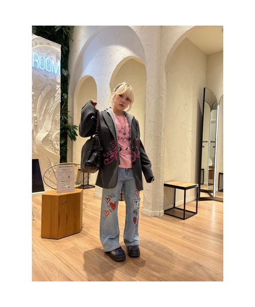 Desigual（デシグアル）の「ミッキーマウス ハート プリント デニムパンツ ディズニー（デニムパンツ・レディース・ブルー・38/40/44/36/42/34）」の11枚目の写真