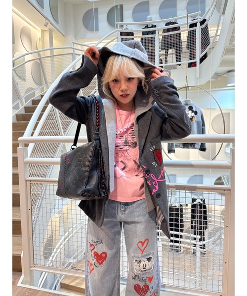 Desigual（デシグアル）の「ミッキーマウス ハート プリント デニムパンツ ディズニー（デニムパンツ・レディース・ブルー・38/40/44/36/42/34）」の14枚目の写真