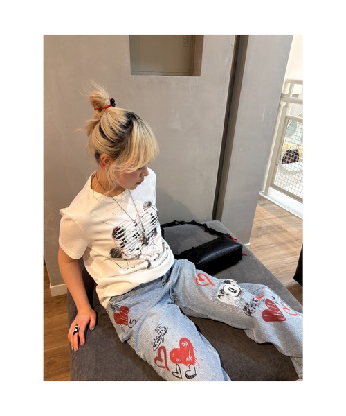 Desigual（デシグアル）の「ミッキーマウス ハート プリント デニムパンツ ディズニー（デニムパンツ・レディース・ブルー・38/40/44/36/42/34）」の15枚目の写真
