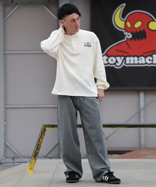 TOY MACHINE(トイ マシーン)の「TOY MACHINE/トイマシーン 長袖 Tシャツ ロンT サーマル ヘンリーネック MTMPGLT5(Tシャツ/カットソー・メンズ・オフホワイト/チャコールグレー・M/L/XL)」の5枚目の写真