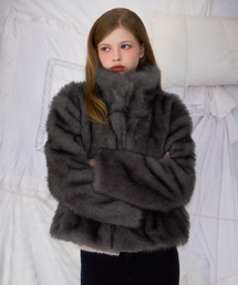 ROSEFRANTZ（ロゼフランツ）の「Crop Mix Fur Jacket [Brown]（ムートンコート）」