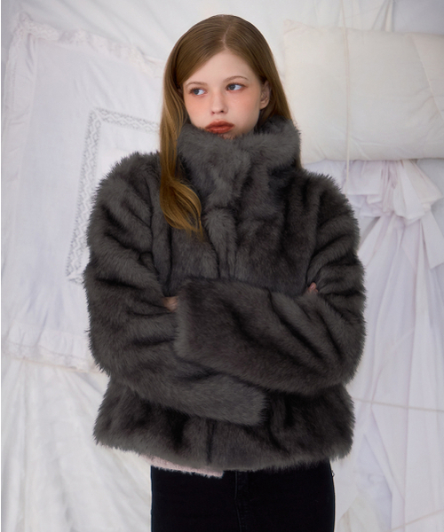 セール】Crop Mix Fur Jacket [Brown]（ムートンコート）｜ROSEFRANTZ 