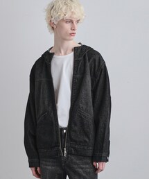 tk.TAKEO KIKUCHI（ティーケータケオキクチ）の「【セットアップ対応】デニムフードブルゾン（ブルゾン）」