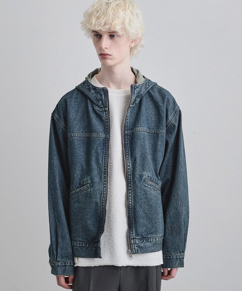 セットアップ対応】デニムフードブルゾン（ブルゾン）｜tk.TAKEO