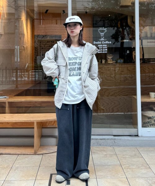 CIAOPANIC TYPY（チャオパニックティピー）の「【UNISEX】チェックフードシャウター（パーカー・メンズ・ネイビー/ホワイト/ブラック・LARGE/MEDIUM）」の13枚目の写真