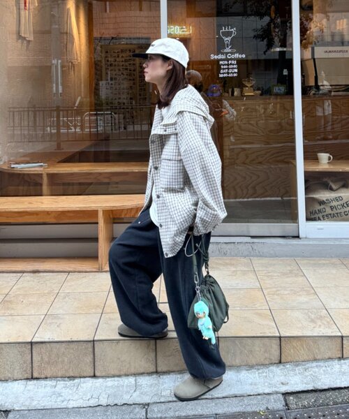 CIAOPANIC TYPY（チャオパニックティピー）の「【UNISEX】チェックフードシャウター（パーカー・メンズ・ネイビー/ホワイト/ブラック・LARGE/MEDIUM）」の14枚目の写真