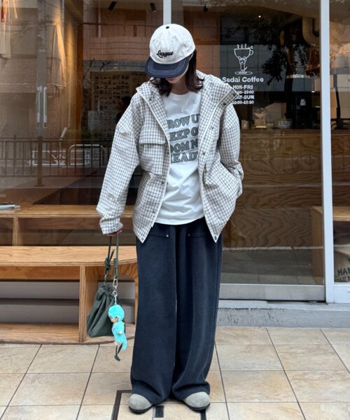 CIAOPANIC TYPY（チャオパニックティピー）の「【UNISEX】チェックフードシャウター（パーカー・メンズ・ネイビー/ホワイト/ブラック・LARGE/MEDIUM）」の16枚目の写真