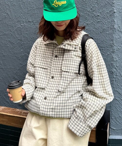 CIAOPANIC TYPY（チャオパニックティピー）の「【UNISEX】チェックフードシャウター（パーカー・メンズ・ネイビー/ホワイト/ブラック・LARGE/MEDIUM）」の18枚目の写真