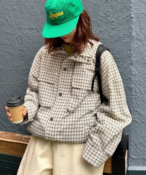 CIAOPANIC TYPY（チャオパニックティピー）の「【UNISEX】チェックフードシャウター（パーカー・メンズ・ネイビー/ホワイト/ブラック・LARGE/MEDIUM）」の19枚目の写真