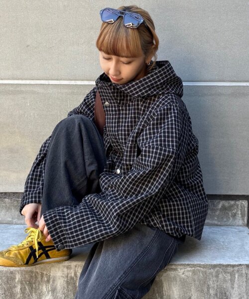 セール】【UNISEX】チェックフードシャウター（パーカー）｜CIAOPANIC 