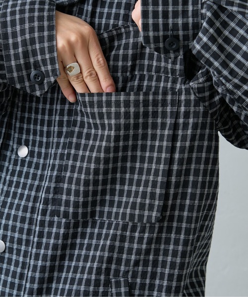 CIAOPANIC TYPY（チャオパニックティピー）の「【UNISEX】チェックフードシャウター（パーカー・メンズ・ネイビー/ホワイト/ブラック・LARGE/MEDIUM）」の9枚目の写真