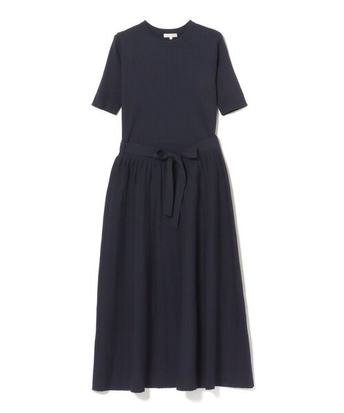 BEAMS HEART(ビームスハート)の「半袖ニット セットアップ(ワンピース・レディース・サックスブルー/ネイビー/ブラウン・SMALL/MEDIUM)」の3枚目の写真