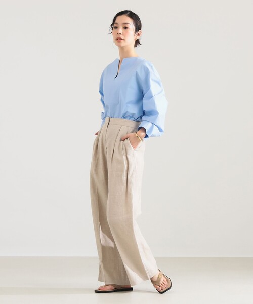 Demi-Luxe BEAMS（デミルクス ビームス）の「ワイド カフス プルオーバー シャツ（シャツ/ブラウス・レディース・カーキ/サックスブルー/その他・ONE SIZE）」の4枚目の写真