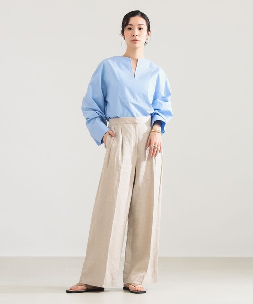 Demi-Luxe BEAMS（デミルクス ビームス）の「ワイド カフス プルオーバー シャツ（シャツ/ブラウス・レディース・カーキ/サックスブルー/その他・ONE SIZE）」の5枚目の写真