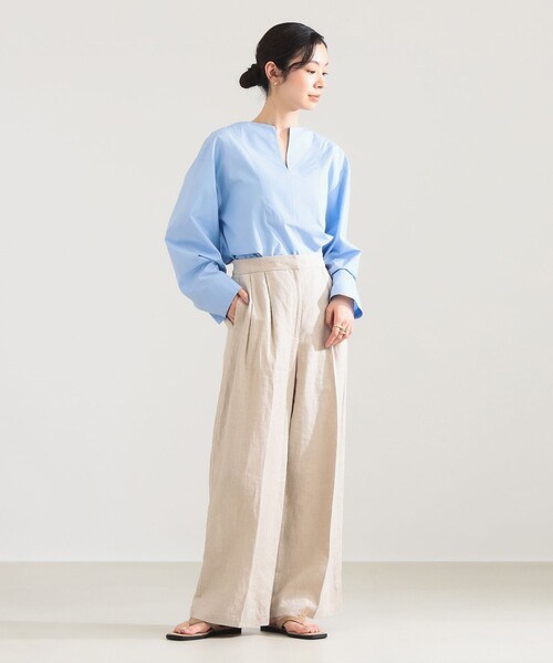 Demi-Luxe BEAMS（デミルクス ビームス）の「ワイド カフス プルオーバー シャツ（シャツ/ブラウス・レディース・カーキ/サックスブルー/その他・ONE SIZE）」の6枚目の写真