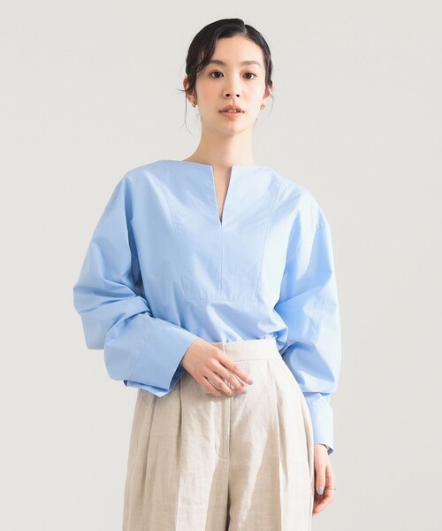 Demi-Luxe BEAMS（デミルクス ビームス）の「ワイド カフス プルオーバー シャツ（シャツ/ブラウス・レディース・カーキ/サックスブルー/その他・ONE SIZE）」の7枚目の写真