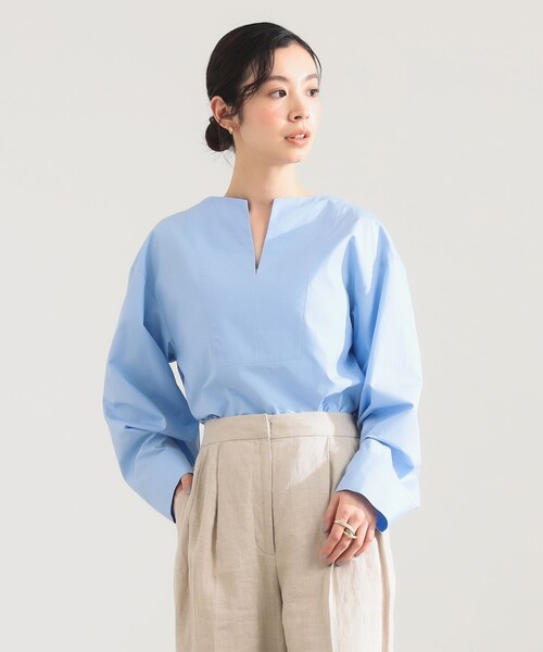 Demi-Luxe BEAMS（デミルクス ビームス）の「ワイド カフス プルオーバー シャツ（シャツ/ブラウス・レディース・カーキ/サックスブルー/その他・ONE SIZE）」の8枚目の写真