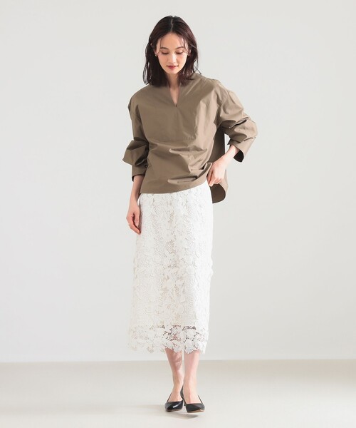 Demi-Luxe BEAMS（デミルクス ビームス）の「ワイド カフス プルオーバー シャツ（シャツ/ブラウス・レディース・カーキ/サックスブルー/その他・ONE SIZE）」の9枚目の写真