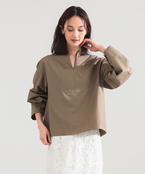 Demi-Luxe BEAMS（デミルクス ビームス）の「ワイド カフス プルオーバー シャツ（シャツ/ブラウス・レディース・カーキ/サックスブルー/その他・ONE SIZE）」の12枚目の写真
