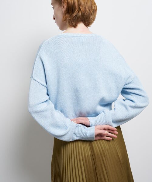 LANVIN en Bleu(ランバンオンブルー)の「メランジニットカーディガン(ニット/セーター・レディース・ライトカーキ/ピンク/ブルー・38)」の9枚目の写真