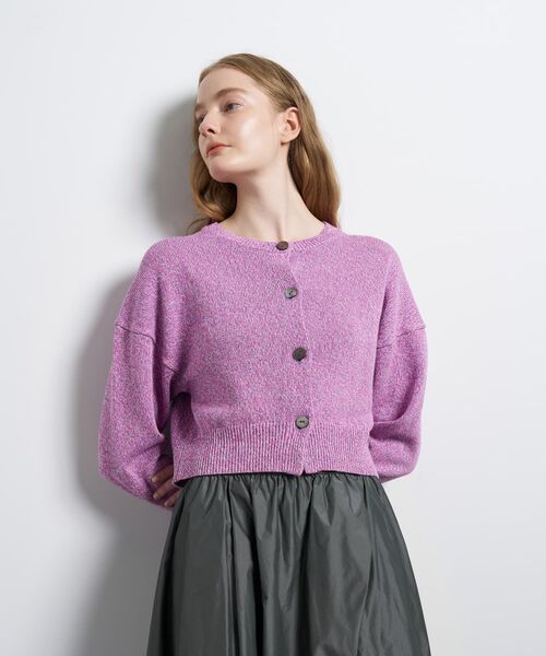 LANVIN en Bleu(ランバンオンブルー)の「メランジニットカーディガン(ニット/セーター・レディース・ライトカーキ/ピンク/ブルー・38)」の21枚目の写真