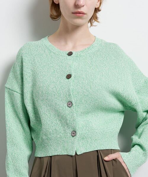 LANVIN en Bleu(ランバンオンブルー)の「メランジニットカーディガン(ニット/セーター・レディース・ライトカーキ/ピンク/ブルー・38)」の3枚目の写真