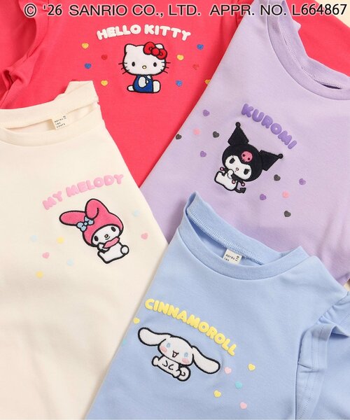 sanrio(サンリオ)の「サンリオキャラクターズフリルTシャツ(Tシャツ/カットソー・キッズ・ラベンダー/レッド/サックスブルー/アイボリー・110/100/90/80/130/120)」の6枚目の写真