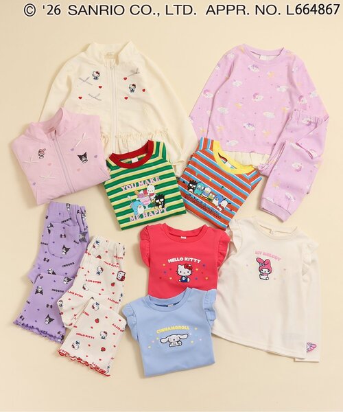 sanrio(サンリオ)の「サンリオキャラクターズフリルTシャツ(Tシャツ/カットソー・キッズ・ラベンダー/レッド/サックスブルー/アイボリー・110/100/90/80/130/120)」の8枚目の写真