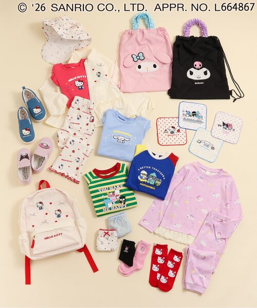 sanrio(サンリオ)の「サンリオキャラクターズフリルTシャツ(Tシャツ/カットソー・キッズ・ラベンダー/レッド/サックスブルー/アイボリー・110/100/90/80/130/120)」の9枚目の写真