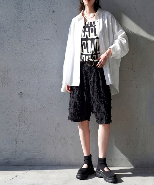 antiqua(アンティカ)の「サルエルシルエット ハーフパンツ(その他パンツ・レディース・ブラック・ONESIZE)」の9枚目の写真