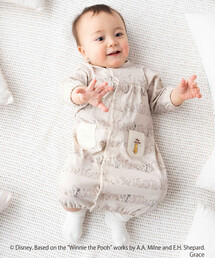 fillot de bebe reduction（フィヨデュベベルダクティオン）の「【お揃い】【クラシックプー】2WAYオール(50~75cm)（ロンパース）」