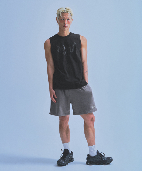 BORN TO WIN（ボーントゥウィン）の「CHROME B HALF PANTS_SHORT VER [CHARCOAL]（その他パンツ・メンズ・その他・1/2/3）」の5枚目の写真