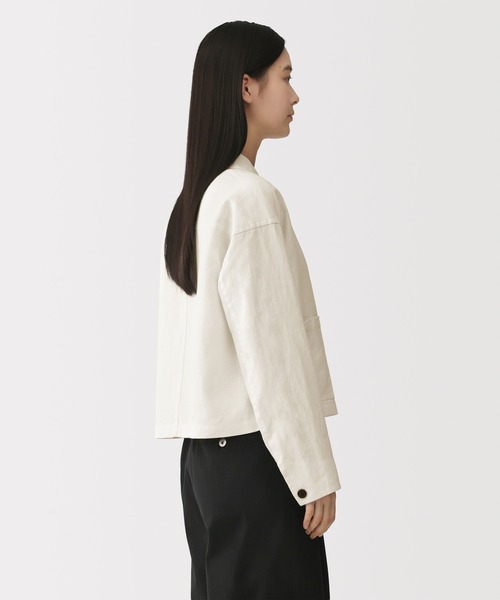 MUJI Labo（ムジラボ）の「〔MUJI Labo〕婦人　太番手リネンジャケット（その他アウター・レディース・オフホワイト/ブラック・M/L/S）」の4枚目の写真