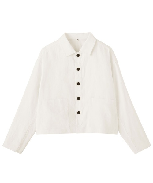 MUJI Labo（ムジラボ）の「〔MUJI Labo〕婦人　太番手リネンジャケット（その他アウター・レディース・オフホワイト/ブラック・M/L/S）」の9枚目の写真