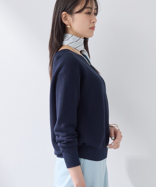 INDIVI（インディヴィ）の「【洗える／軽量】きらめきVネックニット（ニット/セーター・レディース・ライトグレー/ピンク系その他/ネイビー・05/13/15 /34/38/19）」の12枚目の写真